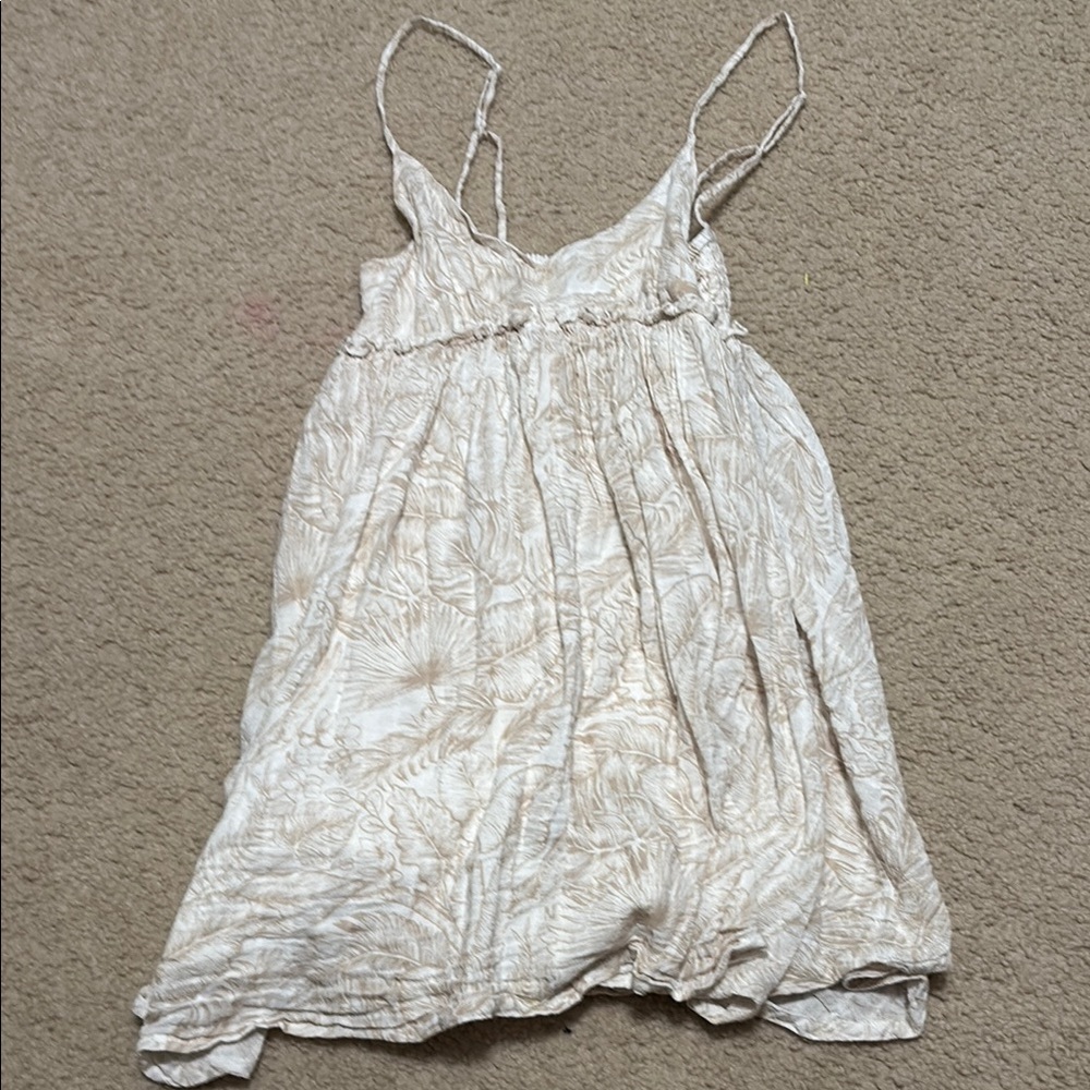 American Eagle Outfitters Cream and Tan Mini Dress